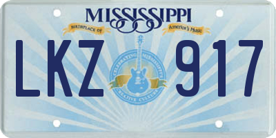 MS license plate LKZ917