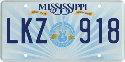 MS license plate LKZ918