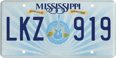 MS license plate LKZ919