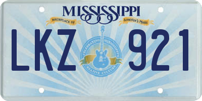 MS license plate LKZ921