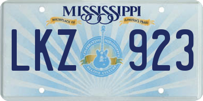 MS license plate LKZ923