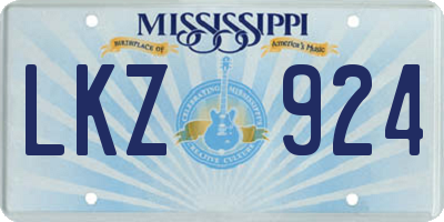 MS license plate LKZ924