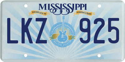 MS license plate LKZ925