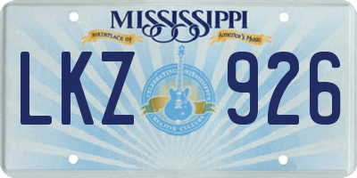 MS license plate LKZ926