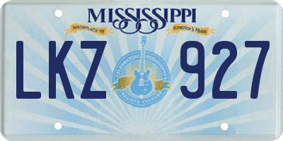 MS license plate LKZ927
