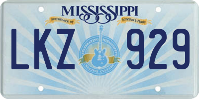 MS license plate LKZ929