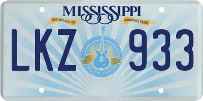 MS license plate LKZ933