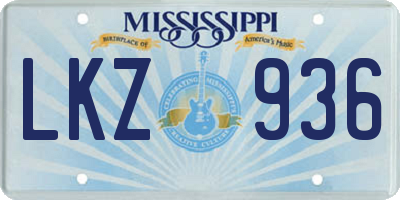 MS license plate LKZ936