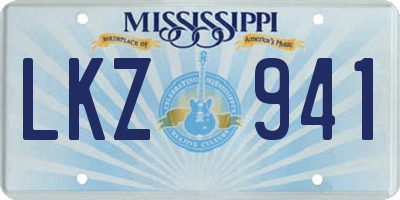 MS license plate LKZ941