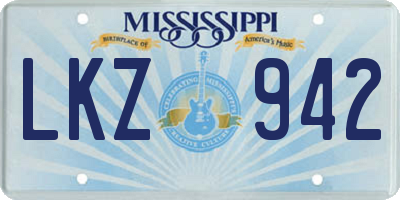 MS license plate LKZ942