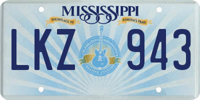MS license plate LKZ943