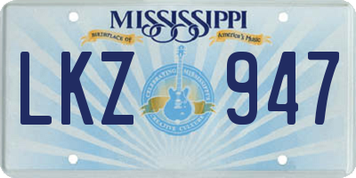 MS license plate LKZ947