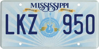 MS license plate LKZ950
