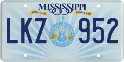 MS license plate LKZ952