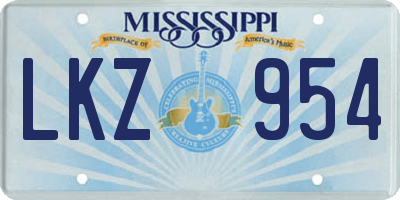 MS license plate LKZ954