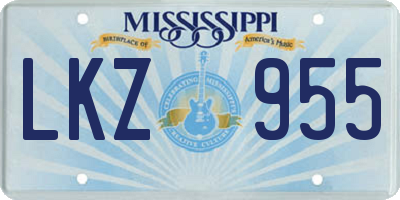 MS license plate LKZ955
