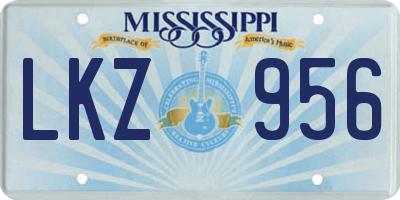 MS license plate LKZ956