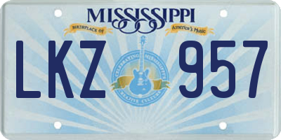 MS license plate LKZ957
