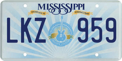 MS license plate LKZ959