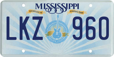 MS license plate LKZ960