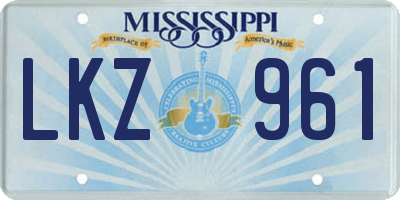 MS license plate LKZ961