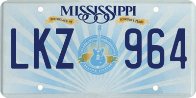 MS license plate LKZ964