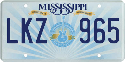 MS license plate LKZ965