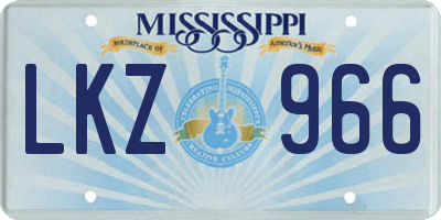 MS license plate LKZ966