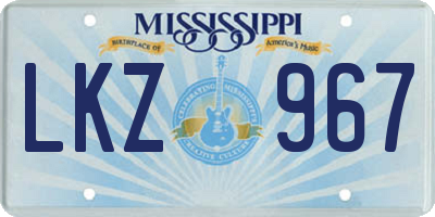 MS license plate LKZ967