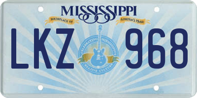 MS license plate LKZ968