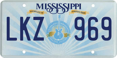MS license plate LKZ969