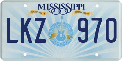 MS license plate LKZ970
