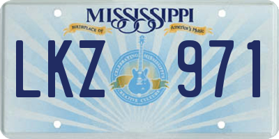 MS license plate LKZ971