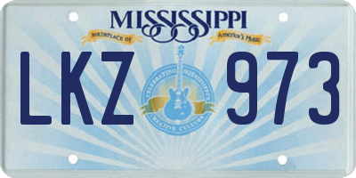 MS license plate LKZ973