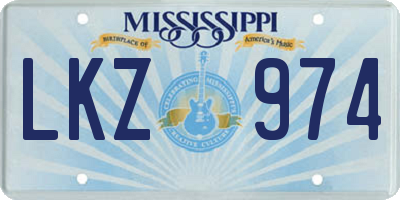 MS license plate LKZ974