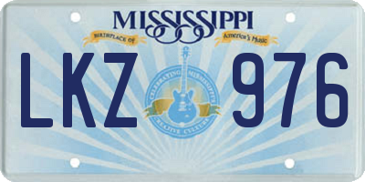 MS license plate LKZ976