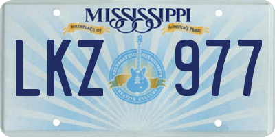 MS license plate LKZ977