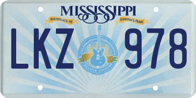 MS license plate LKZ978