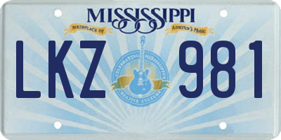 MS license plate LKZ981