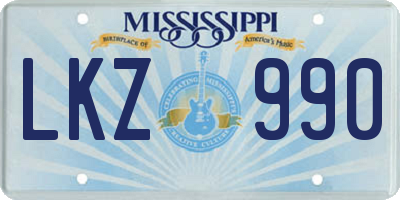 MS license plate LKZ990