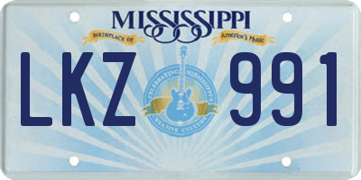 MS license plate LKZ991