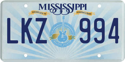 MS license plate LKZ994