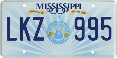 MS license plate LKZ995