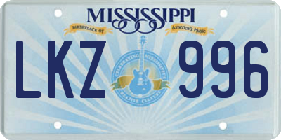 MS license plate LKZ996