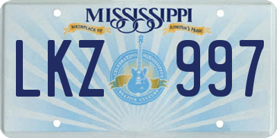 MS license plate LKZ997