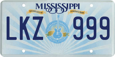 MS license plate LKZ999