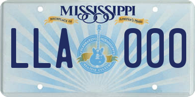 MS license plate LLA000