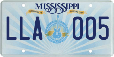 MS license plate LLA005