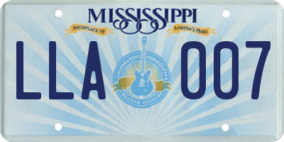 MS license plate LLA007