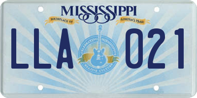 MS license plate LLA021